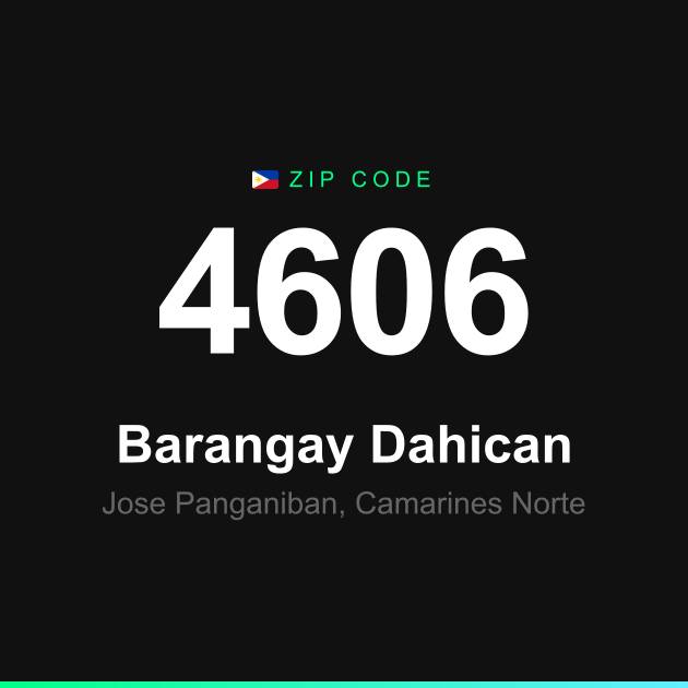 Shareable ZIP code 4606 card for Barangay Dahican