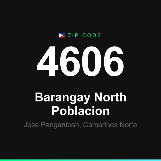 Shareable ZIP code 4606 card for Barangay North Poblacion