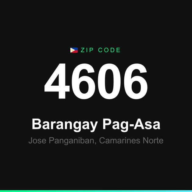 Shareable ZIP code 4606 card for Barangay Pag-Asa