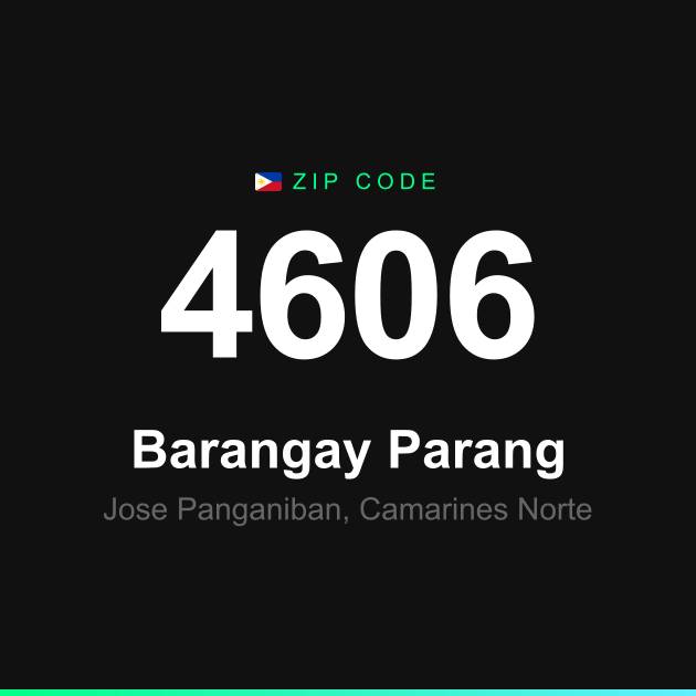 Shareable ZIP code 4606 card for Barangay Parang