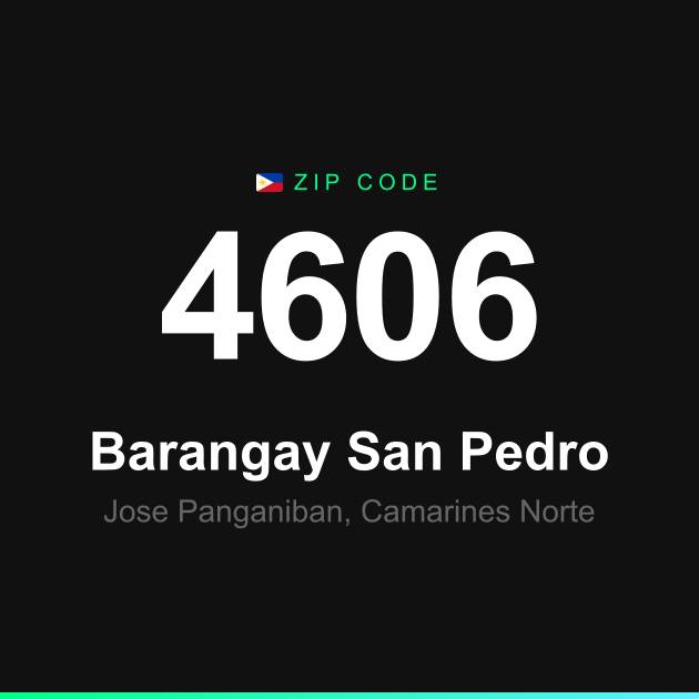 Shareable ZIP code 4606 card for Barangay San Pedro
