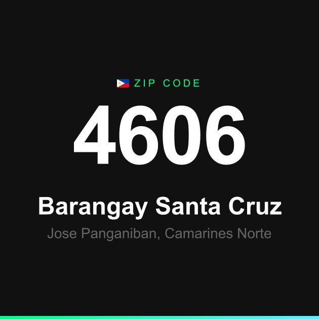 Shareable ZIP code 4606 card for Barangay Santa Cruz