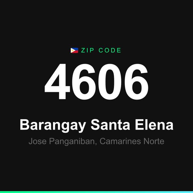 Shareable ZIP code 4606 card for Barangay Santa Elena