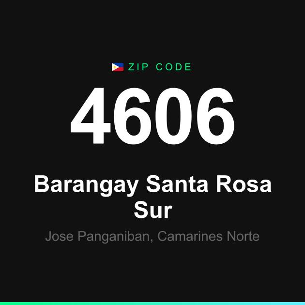Shareable ZIP code 4606 card for Barangay Santa Rosa Sur