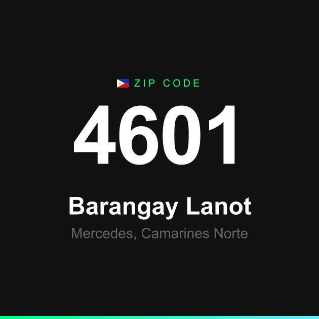 Shareable ZIP code 4601 card for Barangay Lanot