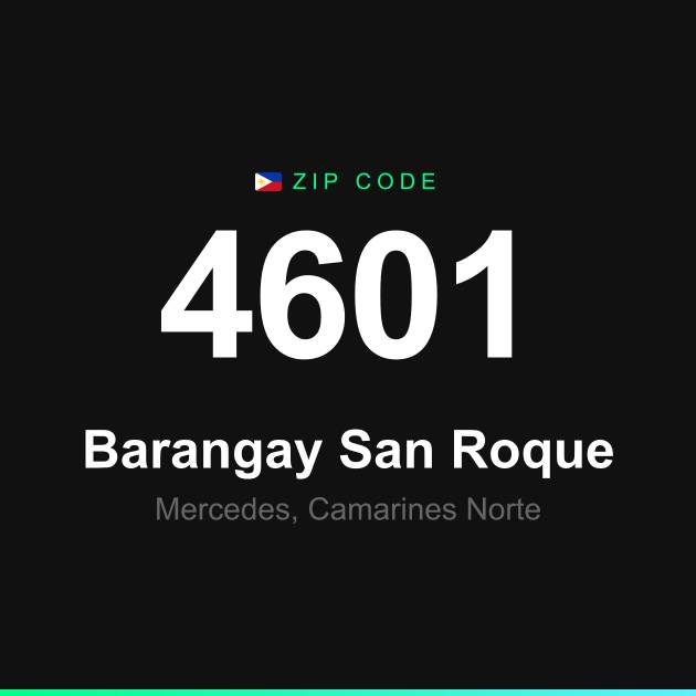 Shareable ZIP code 4601 card for Barangay San Roque