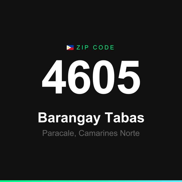 Shareable ZIP code 4605 card for Barangay Tabas