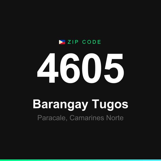 Shareable ZIP code 4605 card for Barangay Tugos