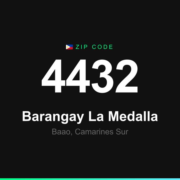 Shareable ZIP code 4432 card for Barangay La Medalla