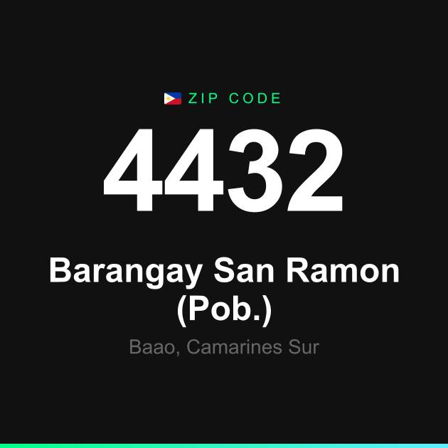 Shareable ZIP code 4432 card for Barangay San Ramon (Pob.)