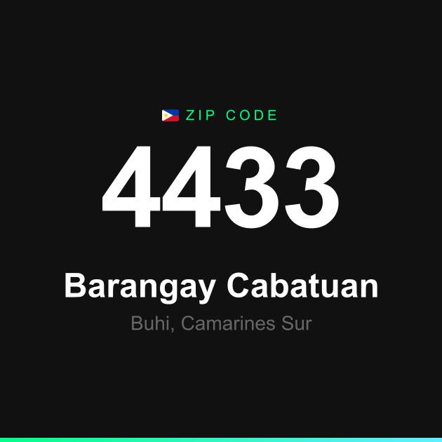 Shareable ZIP code 4433 card for Barangay Cabatuan