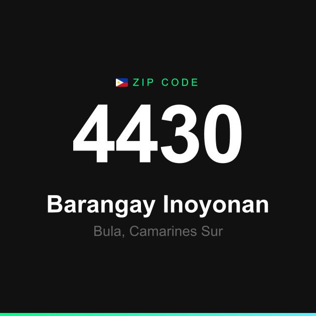 Shareable ZIP code 4430 card for Barangay Inoyonan