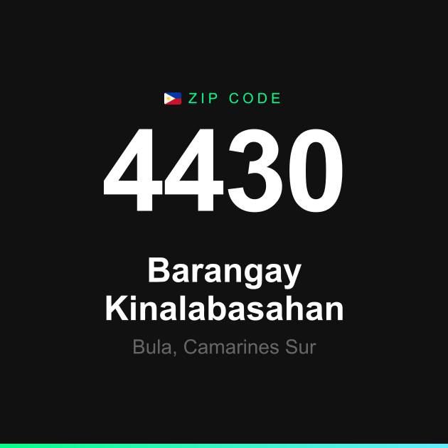 Shareable ZIP code 4430 card for Barangay Kinalabasahan