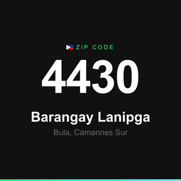 Shareable ZIP code 4430 card for Barangay Lanipga