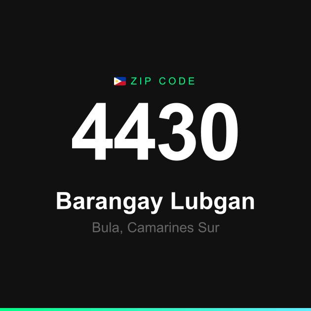 Shareable ZIP code 4430 card for Barangay Lubgan