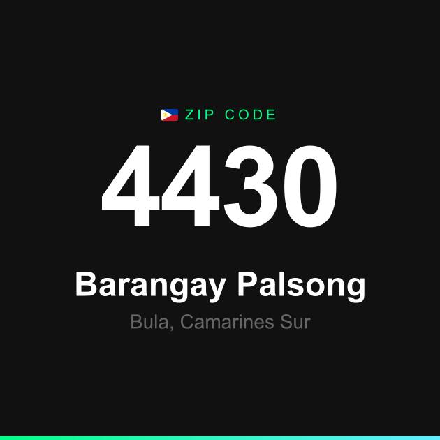 Shareable ZIP code 4430 card for Barangay Palsong