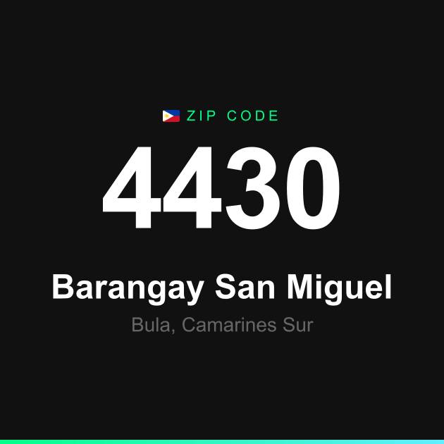 Shareable ZIP code 4430 card for Barangay San Miguel