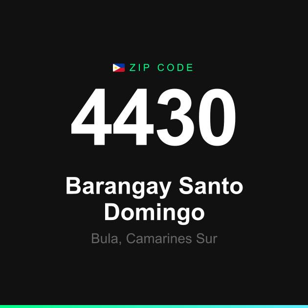 Shareable ZIP code 4430 card for Barangay Santo Domingo