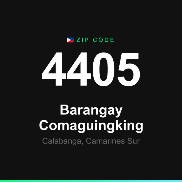 Shareable ZIP code 4405 card for Barangay Comaguingking