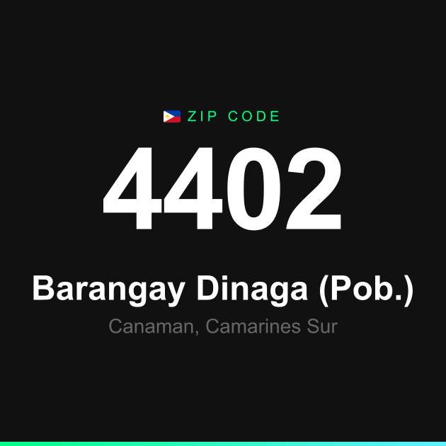 Shareable ZIP code 4402 card for Barangay Dinaga (Pob.)