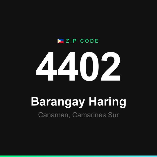 Shareable ZIP code 4402 card for Barangay Haring