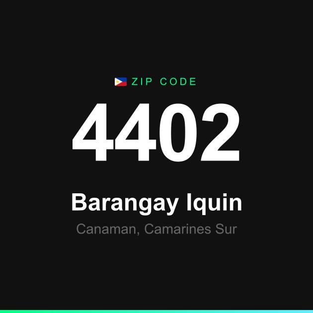Shareable ZIP code 4402 card for Barangay Iquin