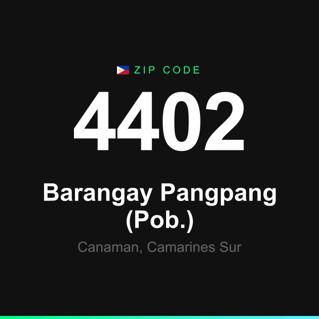Shareable ZIP code 4402 card for Barangay Pangpang (Pob.)