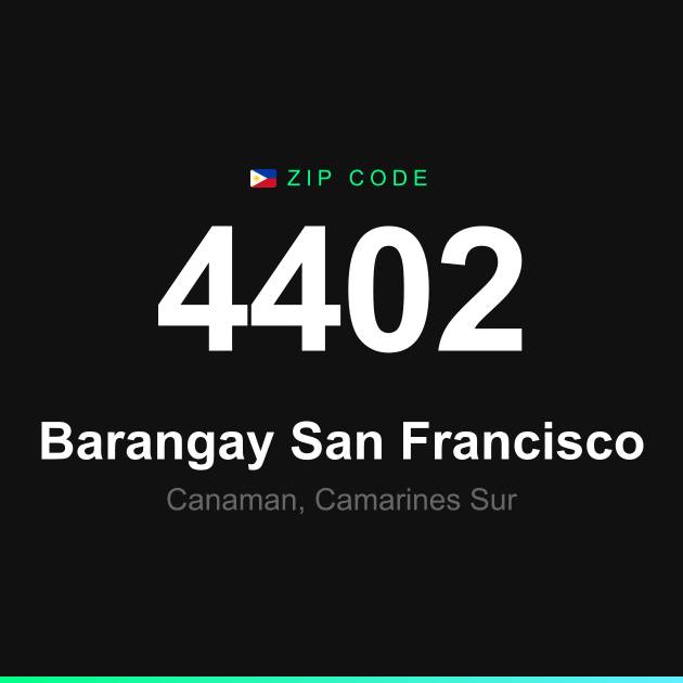 Shareable ZIP code 4402 card for Barangay San Francisco