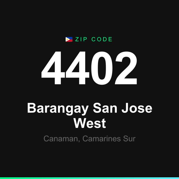 Shareable ZIP code 4402 card for Barangay San Jose West