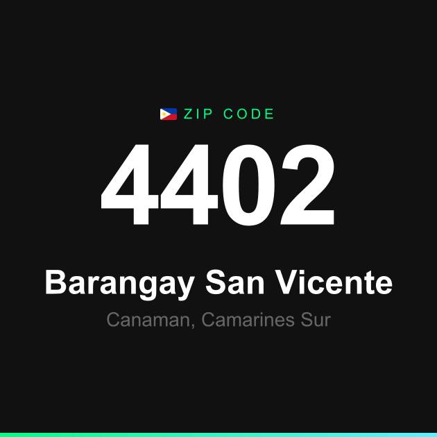 Shareable ZIP code 4402 card for Barangay San Vicente