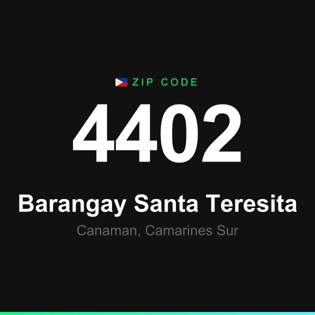 Shareable ZIP code 4402 card for Barangay Santa Teresita