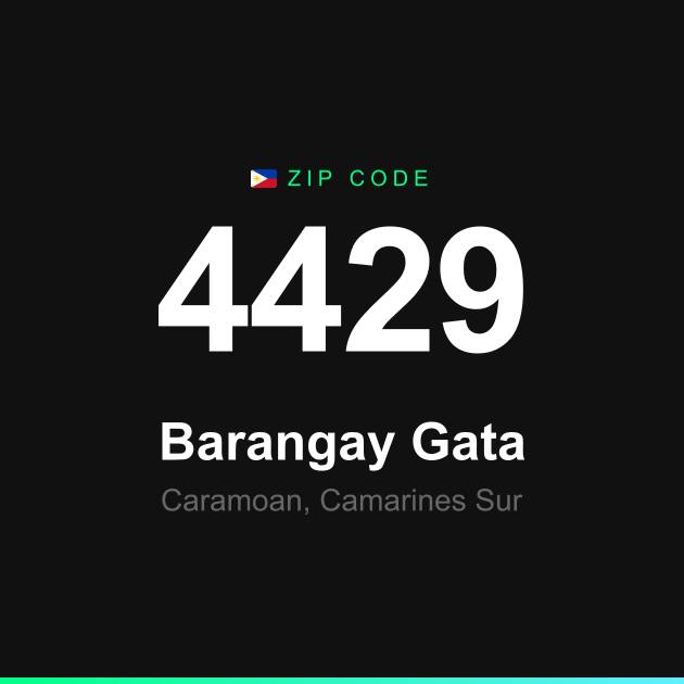 Shareable ZIP code 4429 card for Barangay Gata