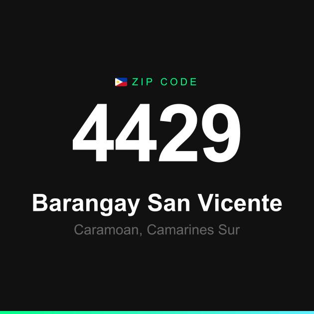 Shareable ZIP code 4429 card for Barangay San Vicente