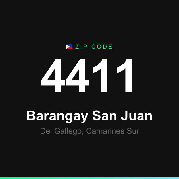 Shareable ZIP code 4411 card for Barangay San Juan
