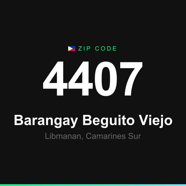 Shareable ZIP code 4407 card for Barangay Beguito Viejo