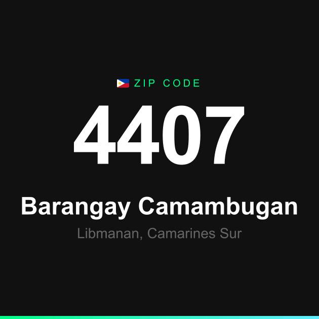 Shareable ZIP code 4407 card for Barangay Camambugan