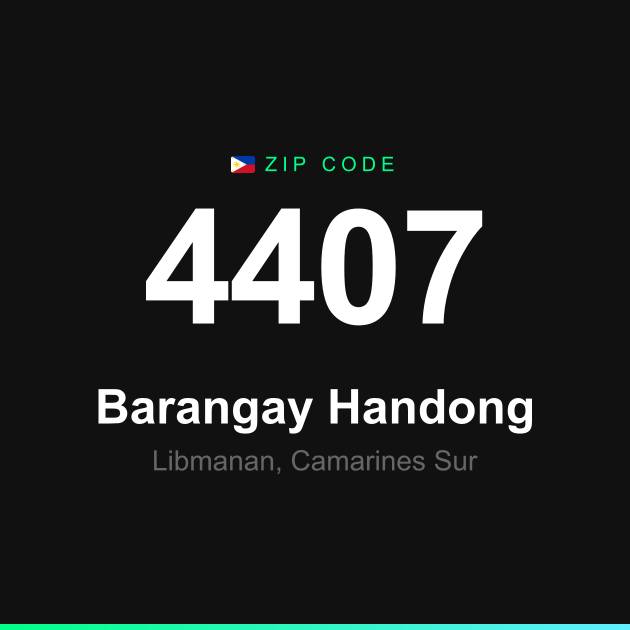 Shareable ZIP code 4407 card for Barangay Handong