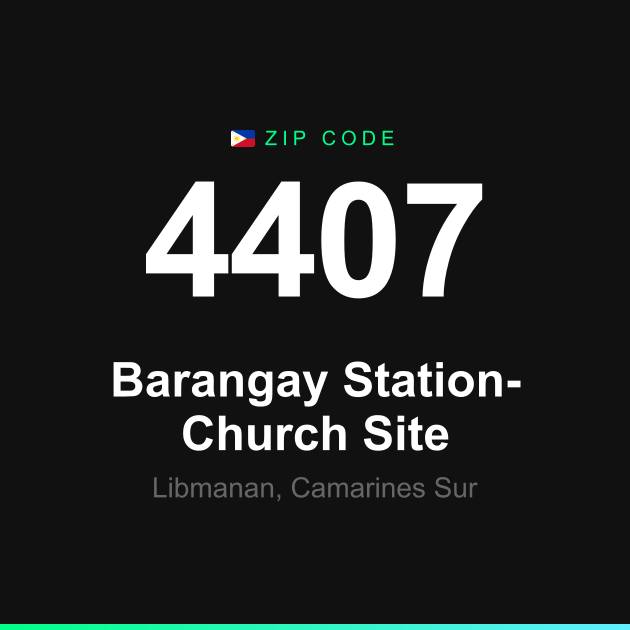 Shareable ZIP code 4407 card for Barangay Station-Church Site