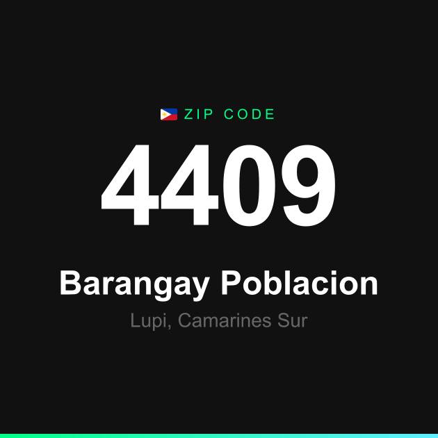 Shareable ZIP code 4409 card for Barangay Poblacion