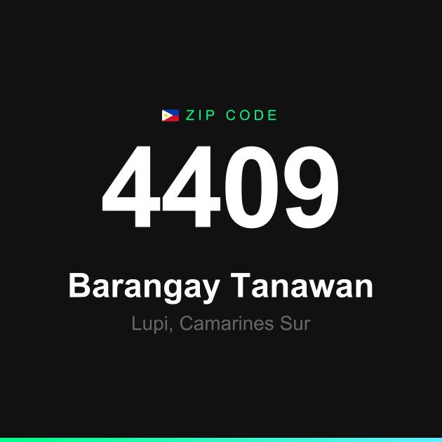 Shareable ZIP code 4409 card for Barangay Tanawan