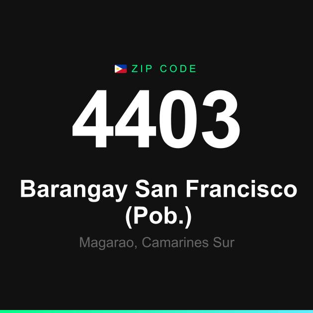 Shareable ZIP code 4403 card for Barangay San Francisco (Pob.)