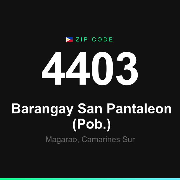 Shareable ZIP code 4403 card for Barangay San Pantaleon (Pob.)