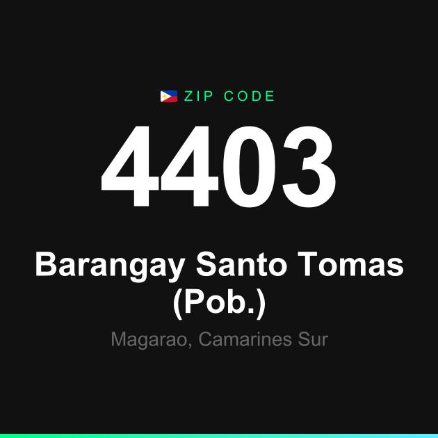 Shareable ZIP code 4403 card for Barangay Santo Tomas (Pob.)