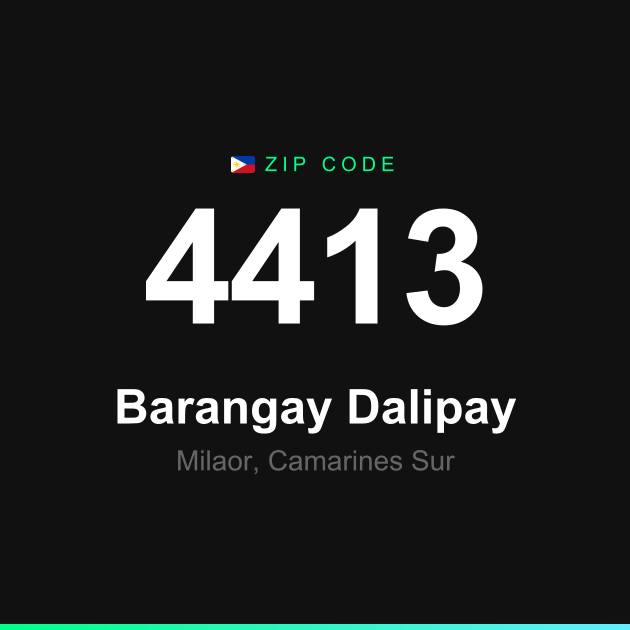 Shareable ZIP code 4413 card for Barangay Dalipay
