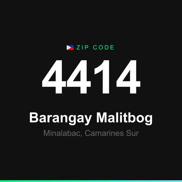 Shareable ZIP code 4414 card for Barangay Malitbog