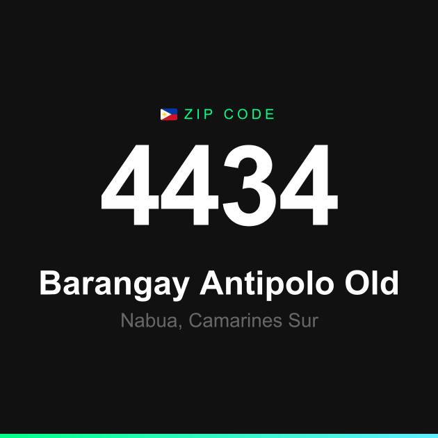 Shareable ZIP code 4434 card for Barangay Antipolo Old