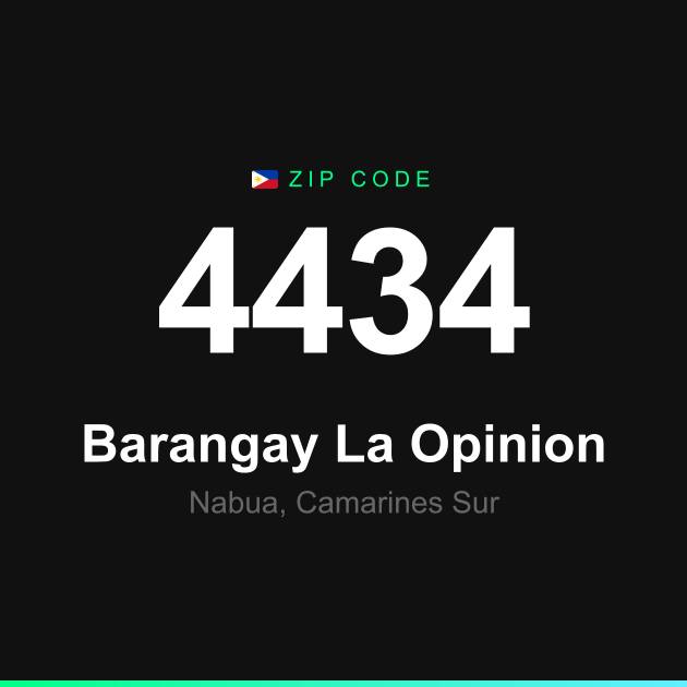 Shareable ZIP code 4434 card for Barangay La Opinion