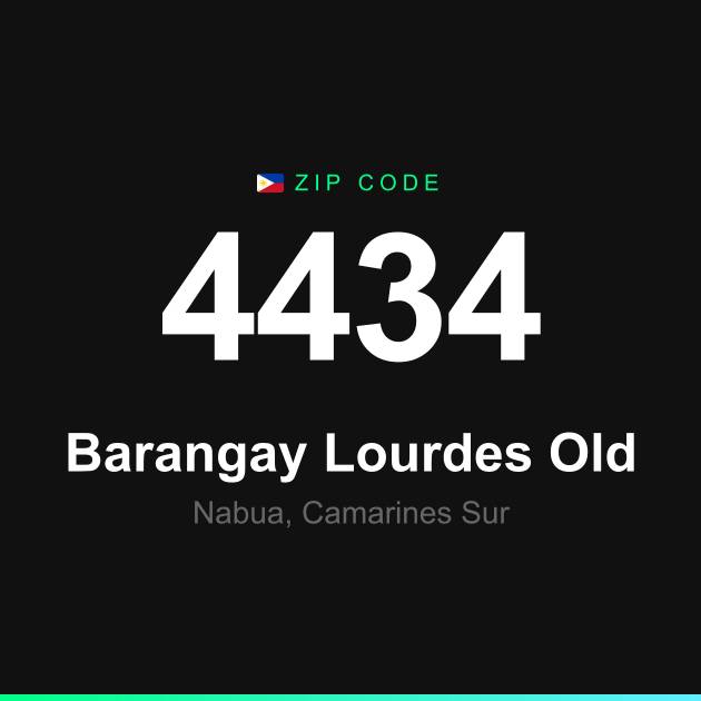 Shareable ZIP code 4434 card for Barangay Lourdes Old