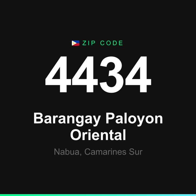 Shareable ZIP code 4434 card for Barangay Paloyon Oriental