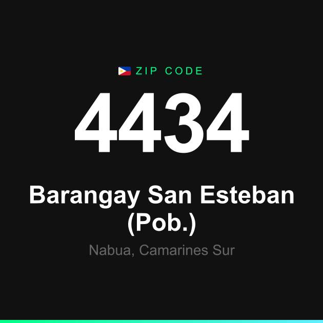 Shareable ZIP code 4434 card for Barangay San Esteban (Pob.)